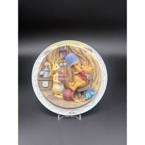 Vintage Disney Bradford Exchange Rumbly in My Tumbly Winnie Pooh Plate 1995 COA